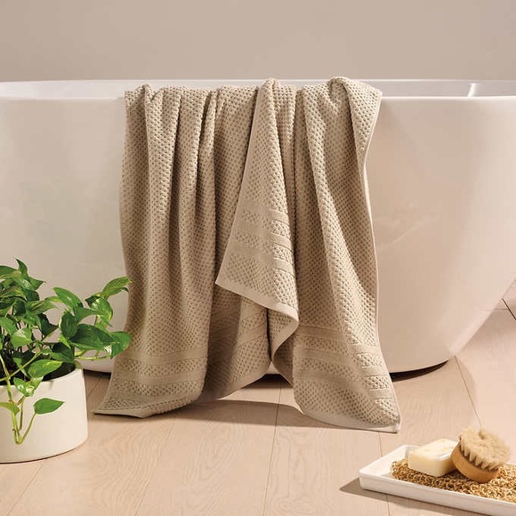 Bleeker & Main Waffle Bath Towel 2-piece Set - Picture 2 of 3
